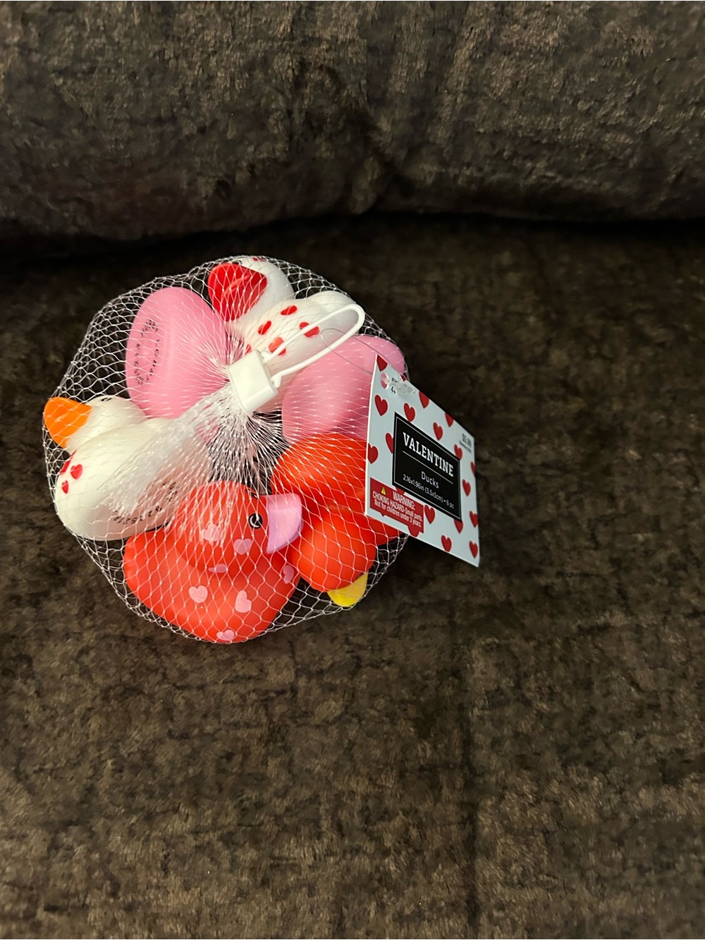Valentine Rubber Duck Bath Toy Set - Pink, Red, White